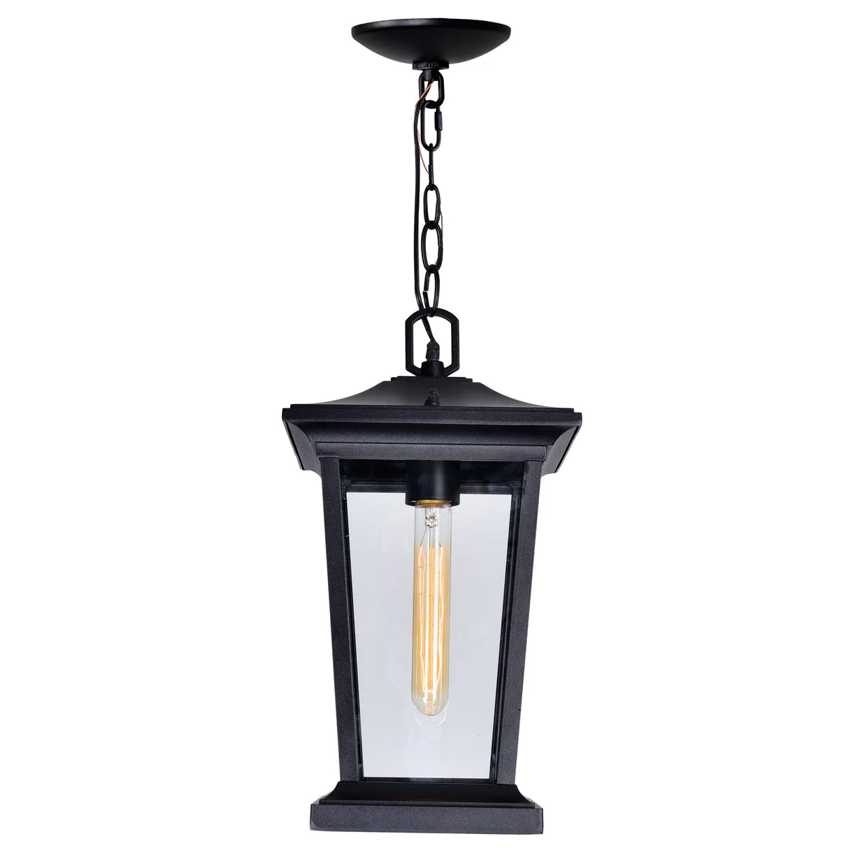 CWI Lighting Leawood 1 Light Outdoor Hanging Light - Black - Image 3