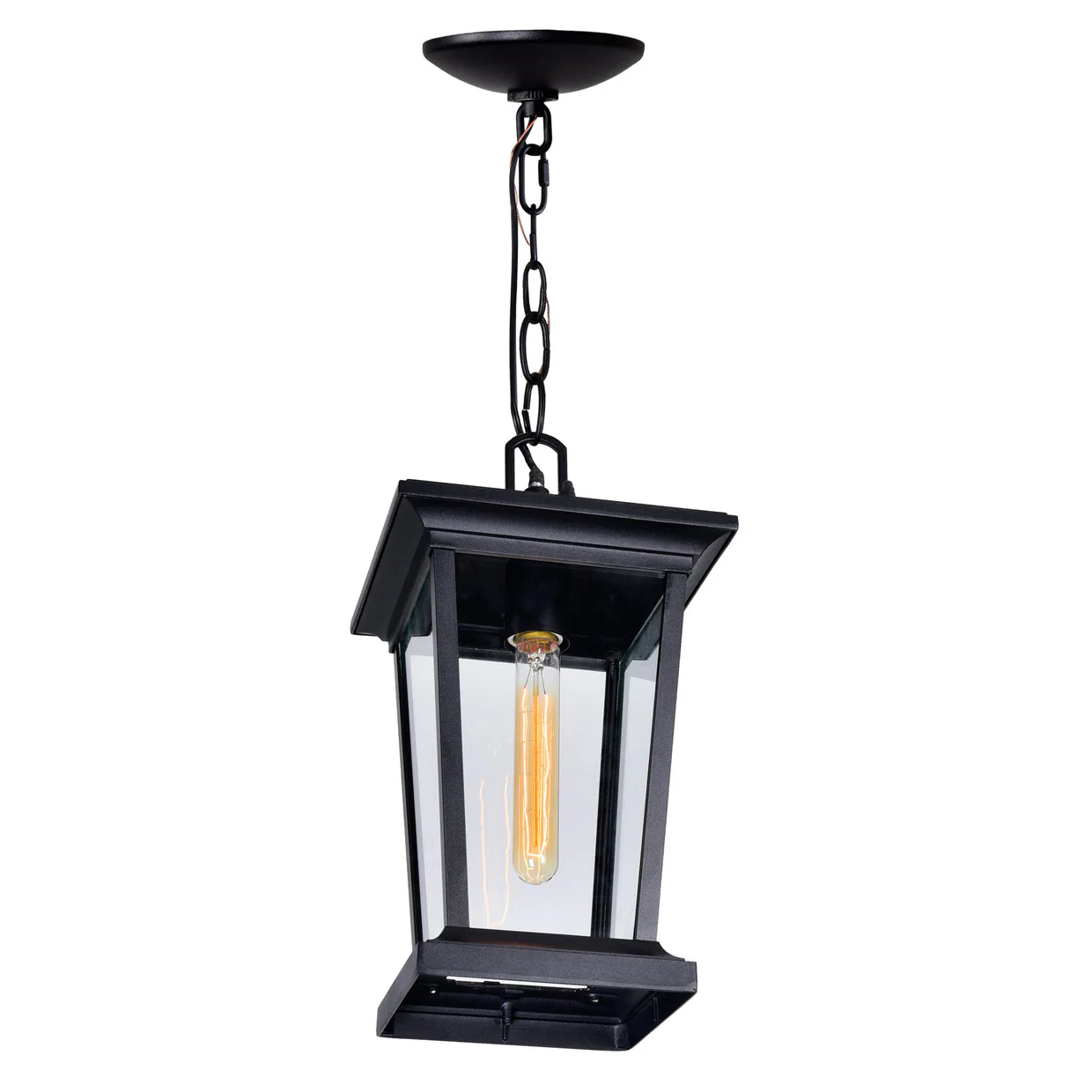 CWI Lighting Leawood 1 Light Outdoor Hanging Light - Black - Image 5