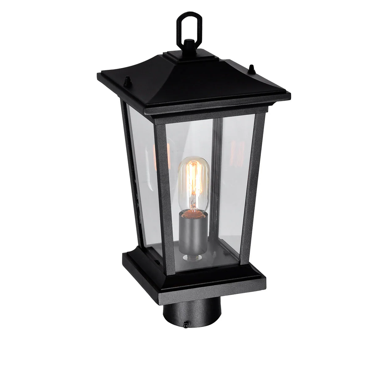 CWI Lighting Leawood 1 Light Outdoor Lantern Head - Black - Image 4