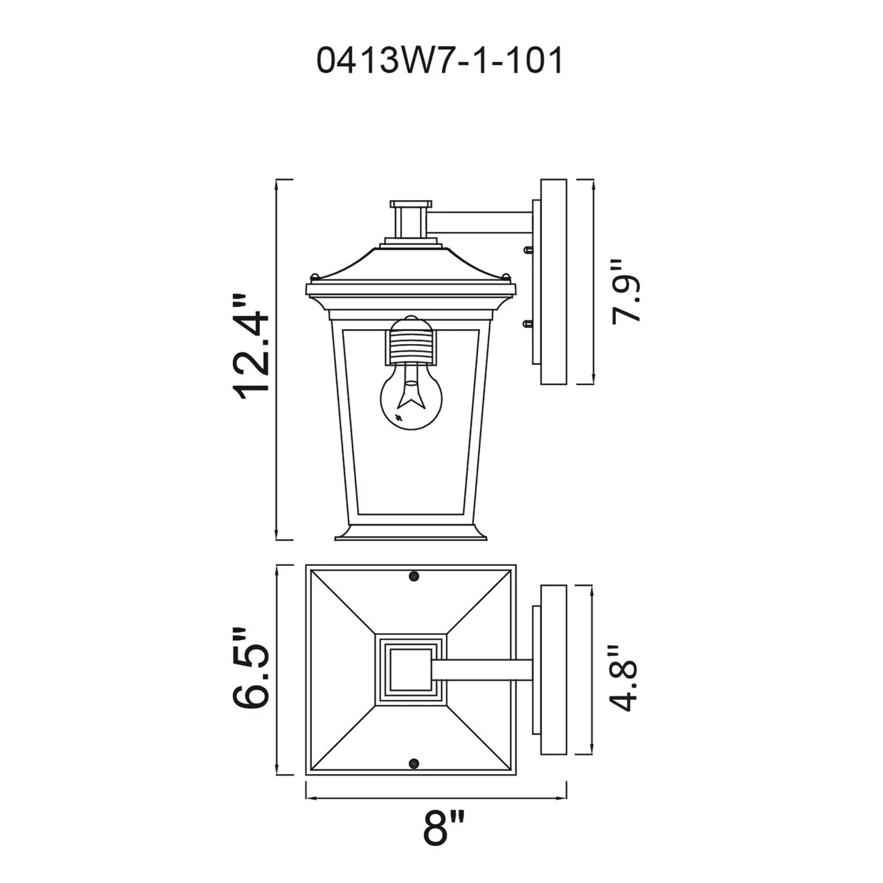 CWI Lighting Leawood 1 Light 7" Outdoor Wall Light - Black - Image 6
