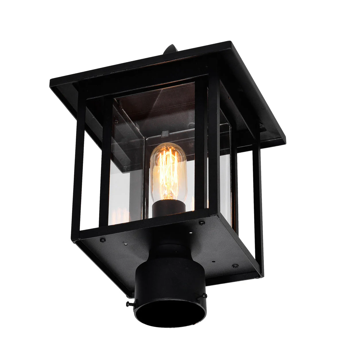 CWI Lighting Crawford 1 Light Outdoor Lantern Head - Black - Image 3