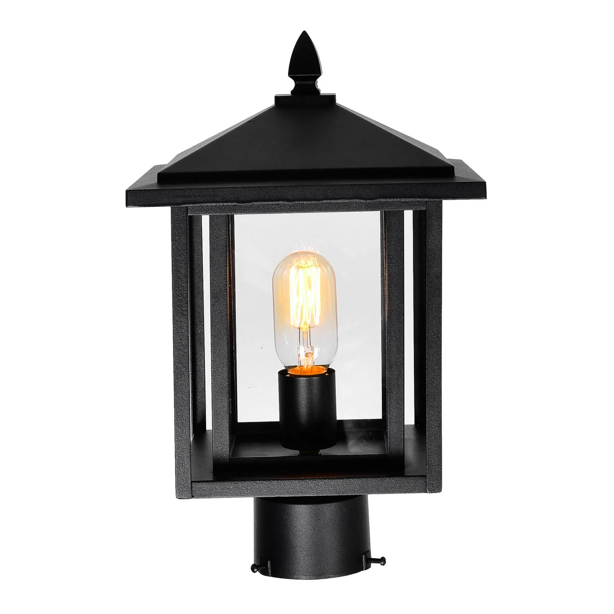CWI Lighting Crawford 1 Light Outdoor Lantern Head - Black - Image 4