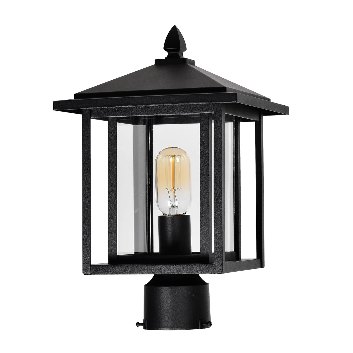 CWI Lighting Crawford 1 Light Outdoor Lantern Head - Black - Image 5