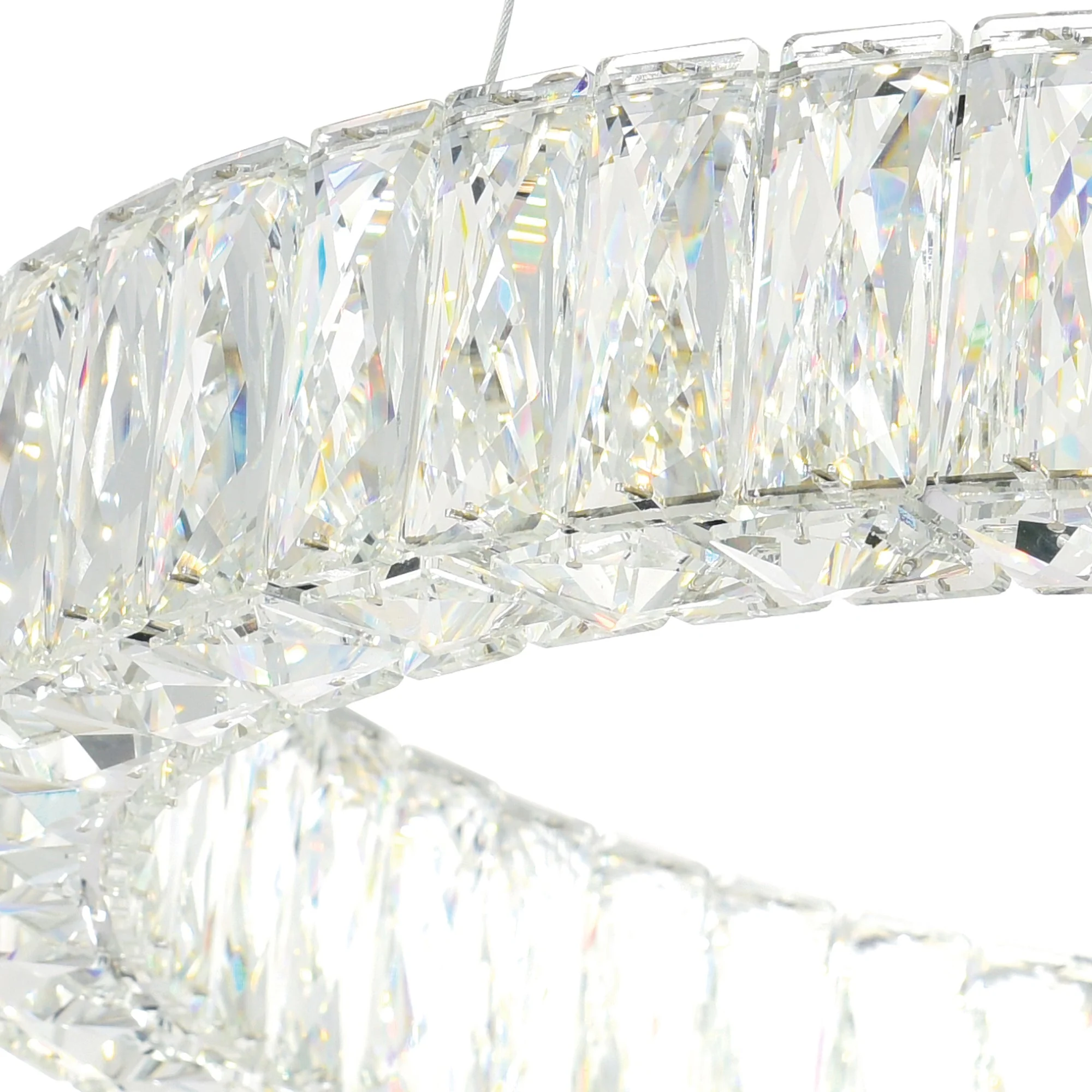 CWI Lighting Madeline Integrated LED 3 Ring 32" Chandelier - Chrome - Image 4