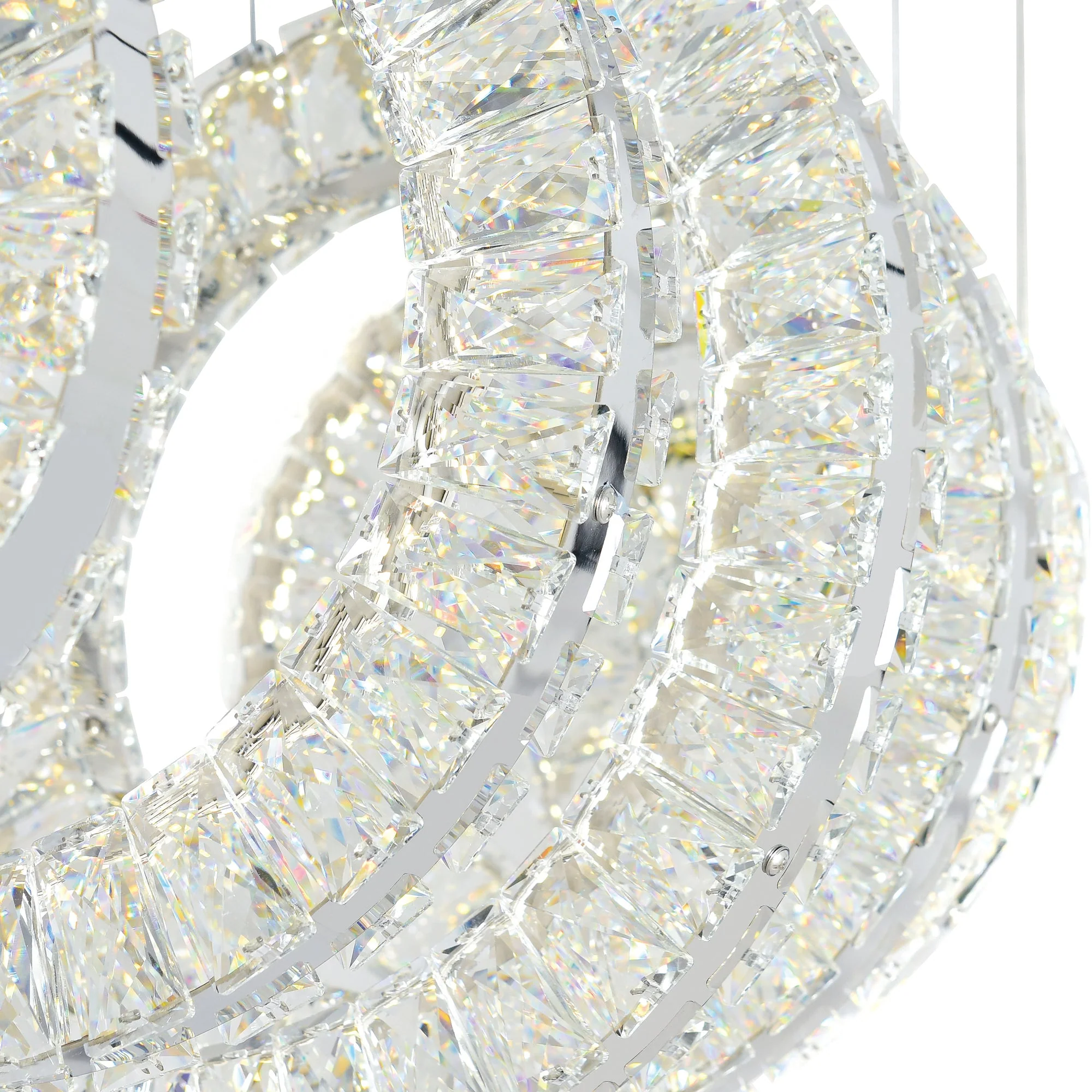 CWI Lighting Celina Integrated LED 26" 5 Ring Chandelier - Chrome - Image 3