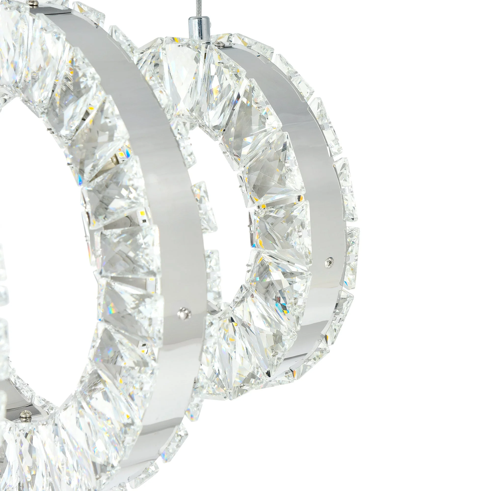 CWI Lighting Celina Integrated LED 26" 5 Ring Chandelier - Chrome - Image 4