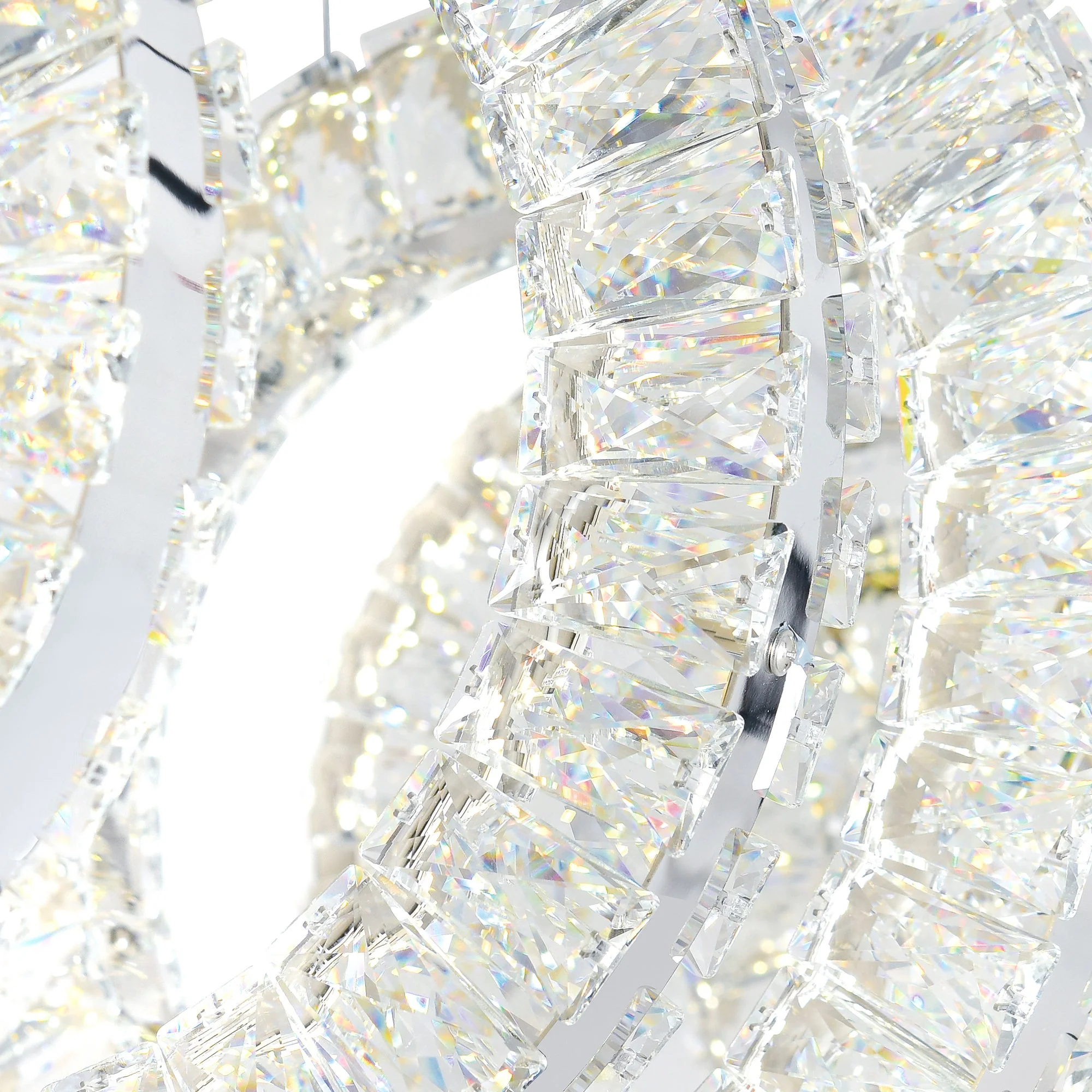 CWI Lighting Celina Integrated LED 43" 5 Ring Chandelier - Chrome - Image 3