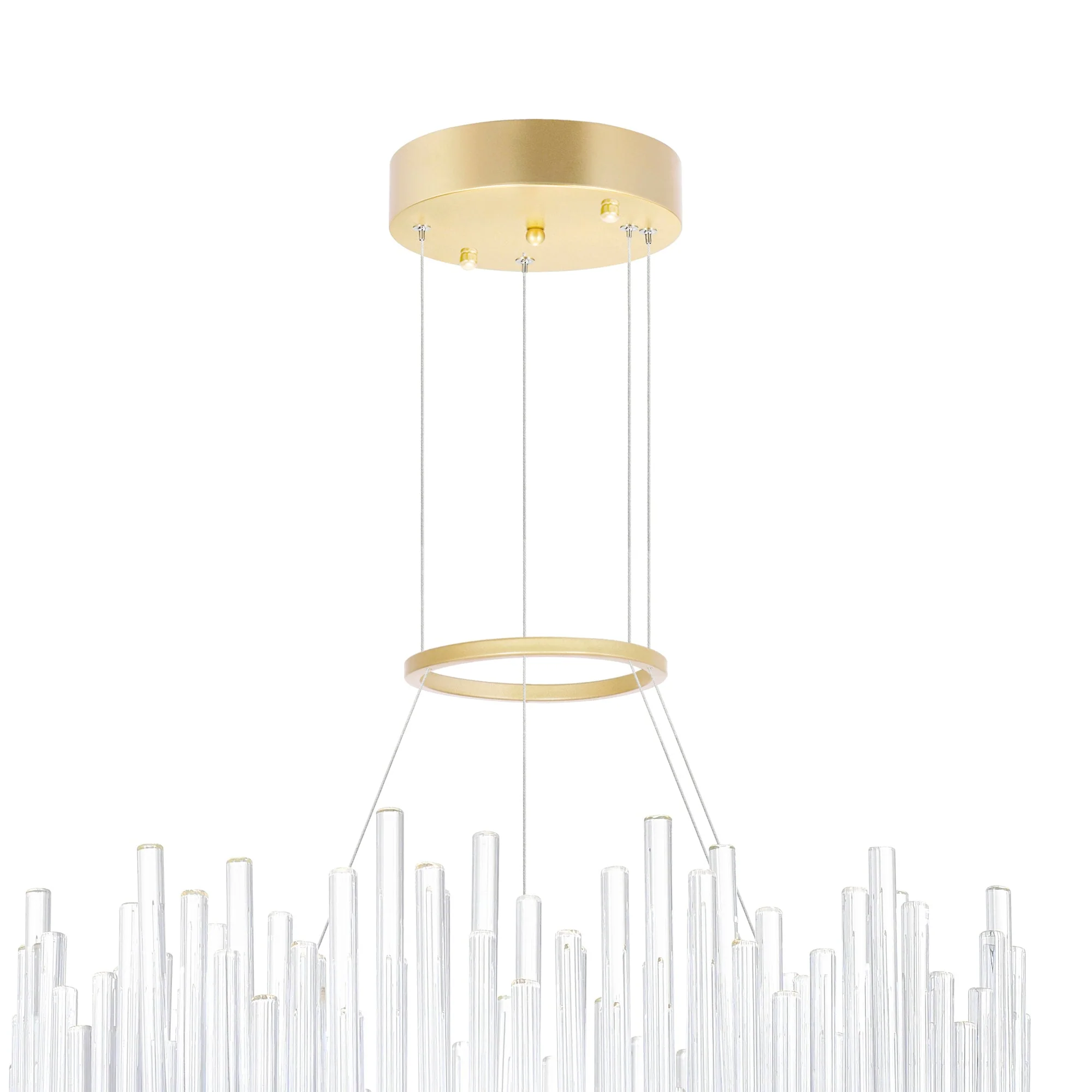 CWI Lighting Genevieve Integrated LED 24" Chandelier - Medallion Gold - Image 5