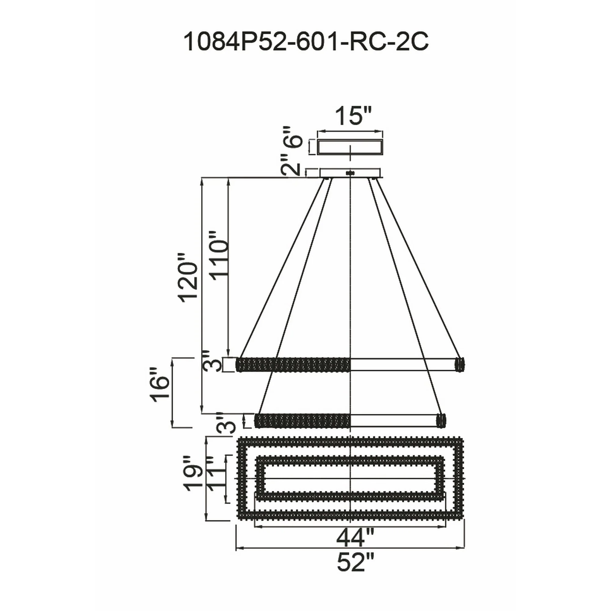 CWI Lighting Felicity Integrated LED 2-Tier Chandelier - Chrome - Image 6