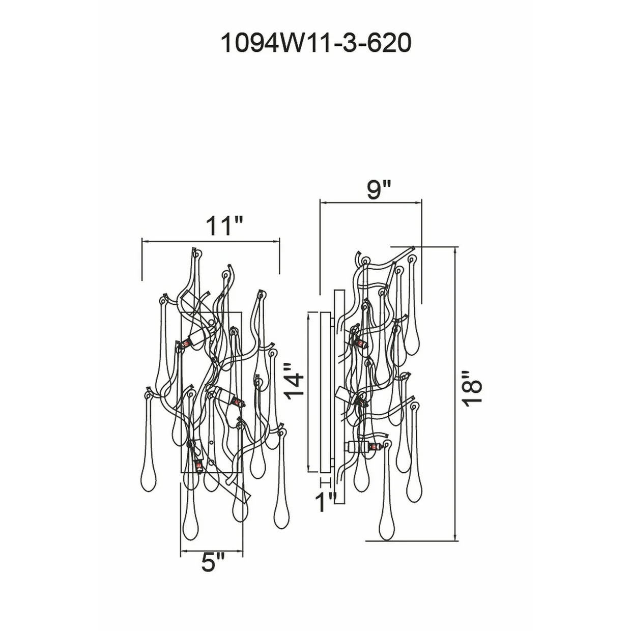 CWI Lighting Anita 3 Light Wall Sconce - Image 6