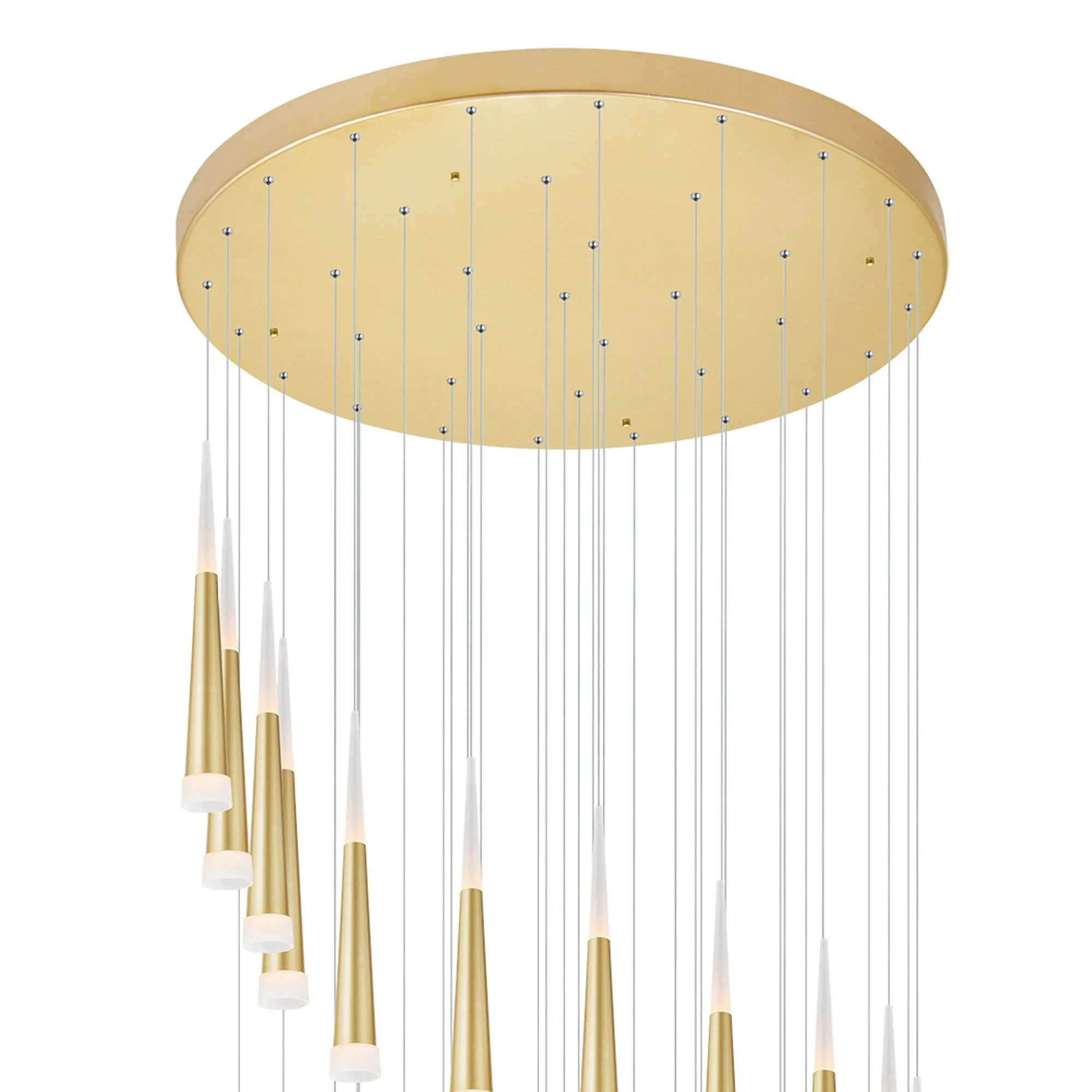 CWI Lighting Andes Integrated LED Multi Light Pendant - Satin Gold - Image 3