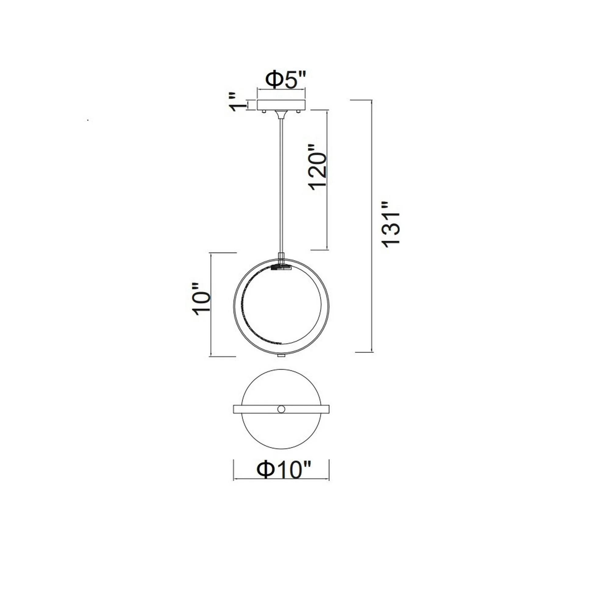 CWI Lighting Da Vinci 1 Light 10" Mini Pendant - Brass - Image 6