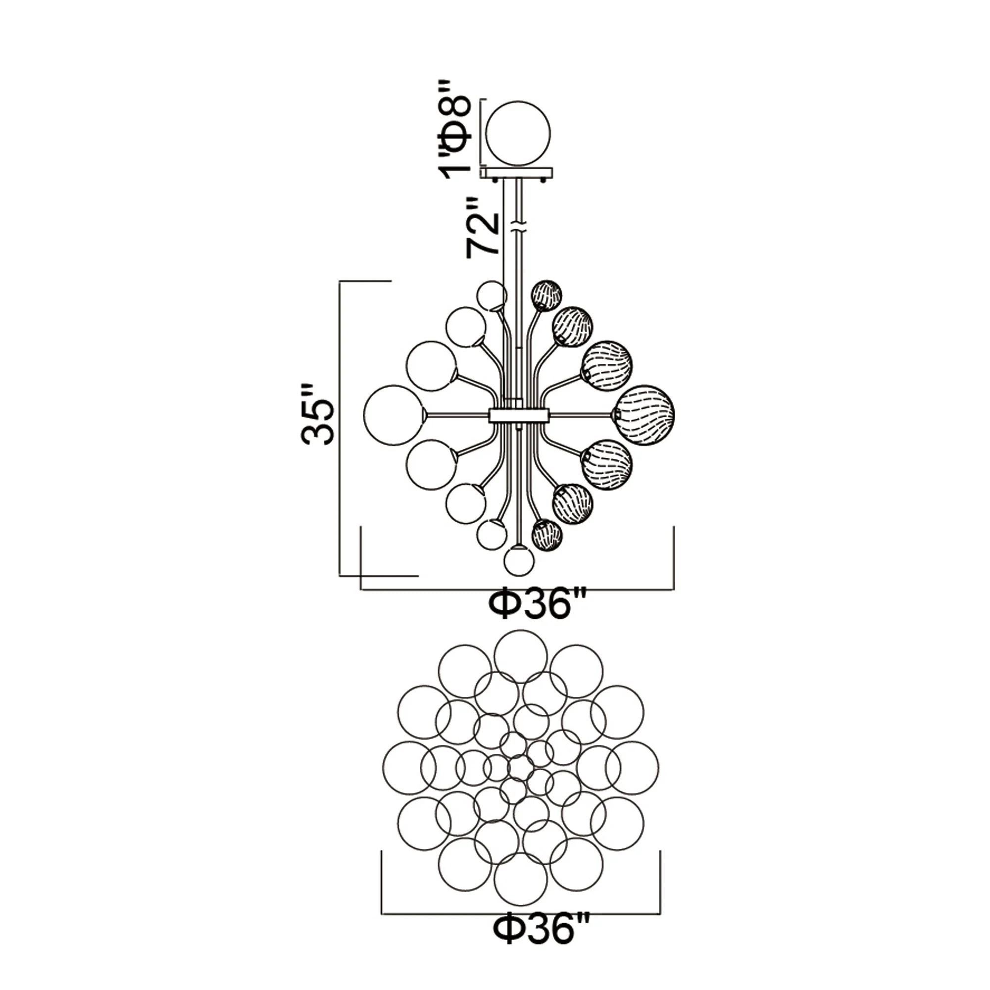 CWI Lighting Pallocino 27 Light 36" Chandelier - Chrome - Image 6