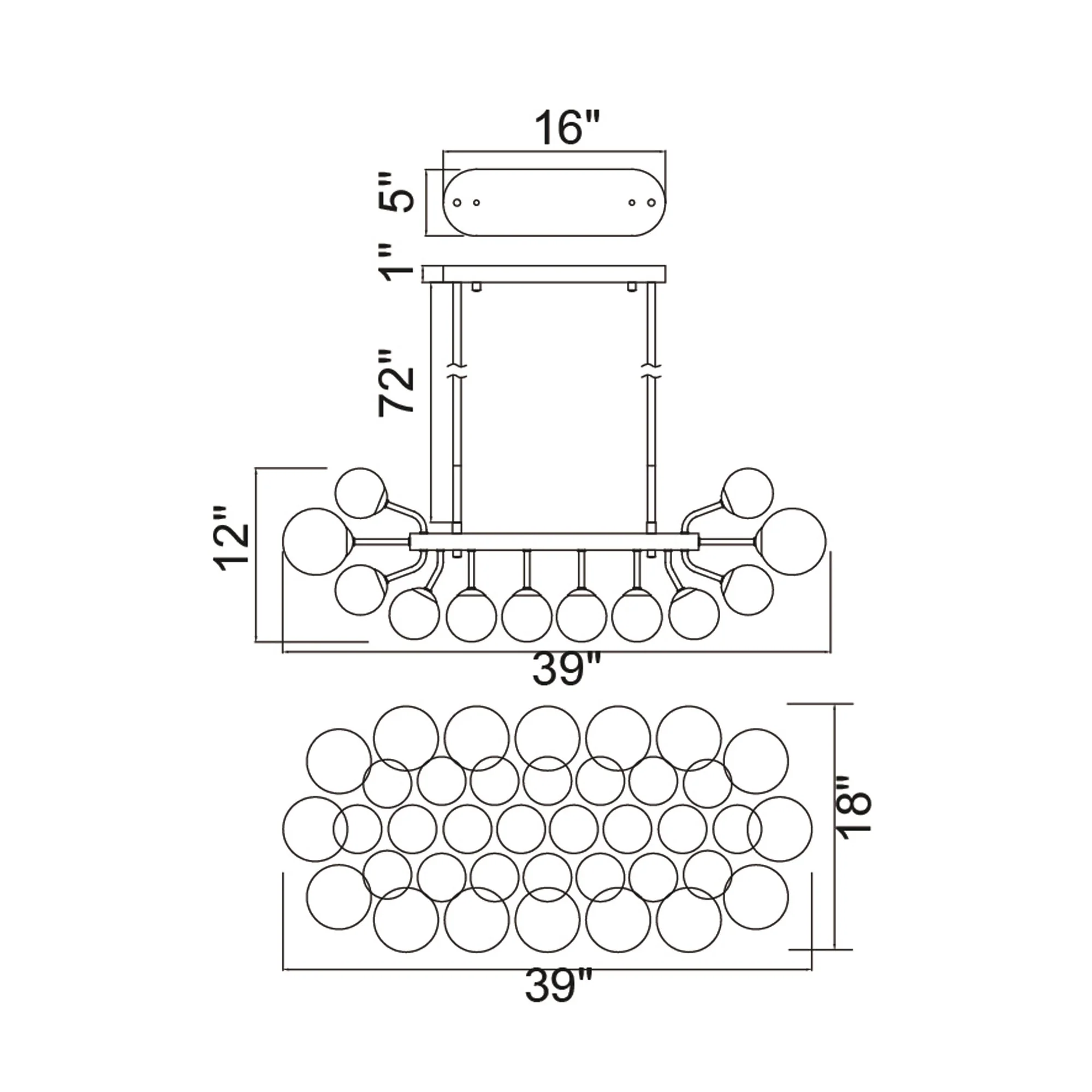 CWI Lighting Pallocino 27 Light 39" Chandelier - Chrome - Image 6